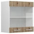 VICCO Küchenglasschrank, Eiche Artisan, Weiß 60x60x31 cm (800000873035)