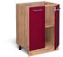 VICCO Küchenunterschrank, Bordeaux, Eiche Wotan 60x81.6x46 cm (800000645589)
