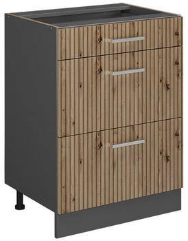 VICCO K&uuml;chenunterschrank, Eiche Artisan, Anthrazit 60x81.6x46 cm (800000829849)