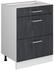 VICCO Küchenunterschrank, Schwarz, Weiß 60x81.6x46 cm (800000655374)