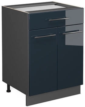 VICCO K&uuml;chenunterschrank, Dunkelblau, Anthrazit Quadratisch, 60x82x60 cm (800000829511)