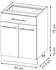 VICCO Küchenunterschrank, Dunkelblau, Weiß Quadratisch, 60x82x60 cm (800000829438)