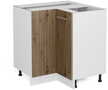 VICCO Eckunterschrank, Eiche Artisan, Wei&szlig; L-Form, 75.6x81.6x46 cm (800000832256)