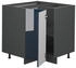 VICCO Eckunterschrank, Dunkelblau, Anthrazit L-Form, 80.5x82x51.6 cm (800000829839)