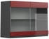 VICCO Küchenglasschrank, Rot, Anthrazit 80x60x31 cm (800000645560)