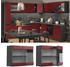 VICCO Küchenglasschrank, Rot, Anthrazit 80x60x31 cm (800000645560)