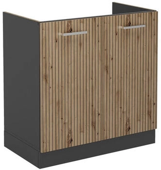 VICCO Sp&uuml;lenunterschrank, Eiche Artisan, Anthrazit 80x81.6x46 cm (800000829795)