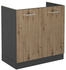 VICCO Spülenunterschrank, Eiche Artisan, Anthrazit 80x81.6x46 cm (800000829795)