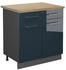 VICCO Küchenunterschrank, Dunkelblau, Anthrazit 80x82x60 cm (800000828678)