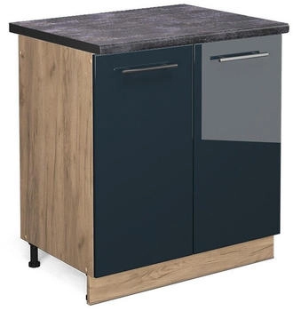 VICCO Sp&uuml;lenunterschrank, Dunkelblau, Eiche Wotan 80x82x60 cm (800000829314)