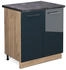 VICCO Spülenunterschrank, Dunkelblau, Eiche Wotan 80x82x60 cm (800000829314)
