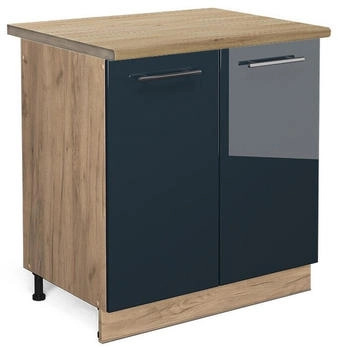 VICCO Sp&uuml;lenunterschrank, Dunkelblau, Eiche Wotan 80x82x60 cm (800000829416)