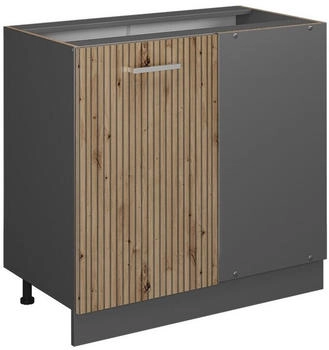 VICCO Eckunterschrank, Eiche Artisan, Anthrazit L-Form, 86x81.6x46 cm (800000829910)