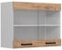 VICCO Küchenglasschrank, Eiche Wotan, Weiß 80x60x31 cm (800000873134)