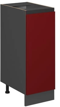 Livinity Apothekerschrank R-Line, 30 cm J-Shape, ohne Arbeitsplatte, Rot/Anthrazit