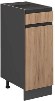 Livinity K&uuml;chenunterschrank R-Line, 30 cm J-Shape, ohne Arbeitsplatte, Goldkraft Eiche/Anthrazit