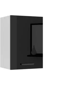 Belini Hängeschrank Küche SG. Breite 40 cm. Oberschrank mit 1 Tür Schwarz Hochglanz