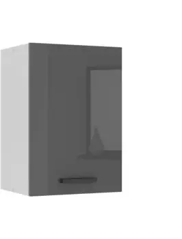 Belini Hängeschrank Küche SG. Breite 40 cm. Oberschrank mit 1 Tür Silber Hochglanz