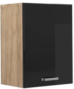Livinity H&auml;ngeschrank R-Line, 45 cm, Schwarz Hochglanz/Goldkraft Eiche