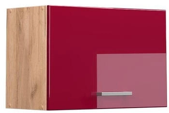 Livinity H&auml;ngeschrank R-Line, 60 cm Flach, Bordeaux Hochglanz/Goldkraft Eiche