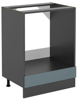 Livinity Herdumbauschrank R-Line, 60 cm ohne Arbeitsplatte, Blau-Grau/Anthrazit