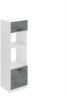Belini Mikrowelle Schrank 60 cm mit 2 T&uuml;ren und 2 Regalen, Glamour Wood