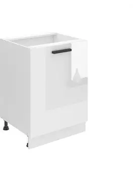 Belini Unterschrank Küche 60 cm Breite. SD Küchenunterschrank ohne Arbeitsplatte. Küchenschrank mit 1 Tür, Weiß Hochglanz
