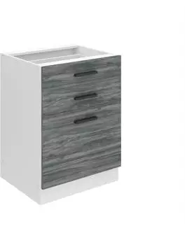 Belini Unterschrank Küche 60 cm Breite. SDSZ Küchenunterschrank ohne Arbeitsplatte. Küchenschrank mit Schubladen, Glamour Wood