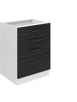 Belini Unterschrank Küche 60 cm Breite. SDSZ Küchenunterschrank ohne Arbeitsplatte. Küchenschrank mit Schubladen, Königliches Ebenholz
