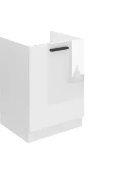 Belini Unterschrank Küche, Spülenunterschrank 60 cm Breite. SDZ Küchenunterschrank ohne Arbeitsplatte. Spülenschrank mit 1 Tür, Weiß Hochglanz