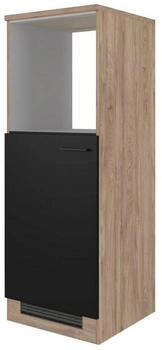 Flex-Well Ger&auml;teumbauschrank Schwarz Eiche einmalig seitenverkehrt montierbar 60x168,5x60 cm