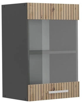 VICCO K&uuml;chenglasschrank, Eiche Artisan, Anthrazit 40x60x31 cm (800000829908)