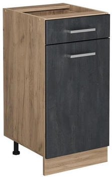 VICCO K&uuml;chenunterschrank, Schwarz, Eiche Wotan 40x81.6x46 cm (800000656906)