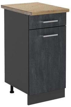 VICCO K&uuml;chenunterschrank, Schwarz, Anthrazit 40x81.6x60 cm (800000662434)