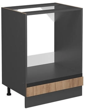 VICCO Herdumbauschrank, Eiche Wotan, Anthrazit 60x81.6x46 cm (800000638208)