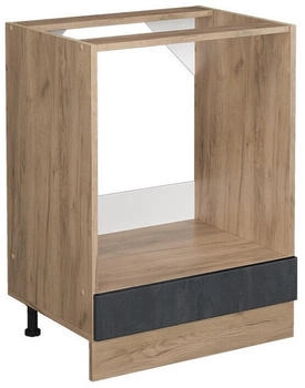 VICCO Herdumbauschrank, Schwarz, Eiche Wotan 60x81.6x46 cm (800000655783)