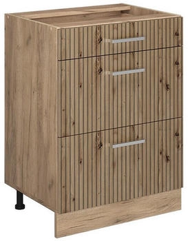 VICCO K&uuml;chenunterschrank, Eiche Artisan, Eiche Wotan 60x81.6x46 cm (800000829845)