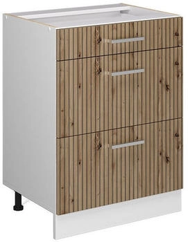 VICCO K&uuml;chenunterschrank, Eiche Artisan, Wei&szlig; 60x81.6x46 cm (800000829862)