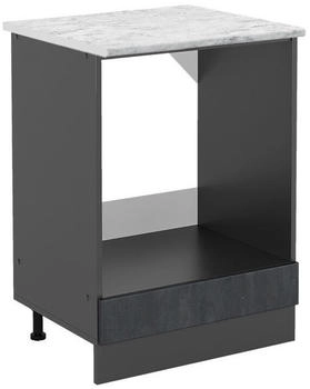 VICCO Herdumbauschrank, Schwarz, Anthrazit Quadratisch, 60x81.6x60 cm (800000662449)