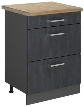 VICCO K&uuml;chenunterschrank, Schwarz, Anthrazit Quadratisch, 60x81.6x60 cm (800000662437)