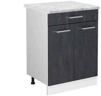 VICCO K&uuml;chenunterschrank, Schwarz, Wei&szlig; Quadratisch, 60x81.6x60 cm (800000655029)