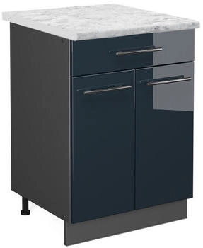 VICCO K&uuml;chenunterschrank, Dunkelblau, Anthrazit Quadratisch, 60x82x60 cm (800000829029)