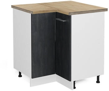 VICCO Eckunterschrank, Schwarz, Wei&szlig; L-Form, 75.6x81.6x60 cm (800000655017)