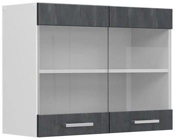 VICCO K&uuml;chenglasschrank, Schwarz, Wei&szlig; 80x60x31 cm (800000716326)