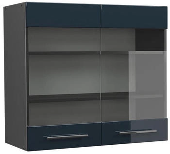 VICCO K&uuml;chenglasschrank, Dunkelblau, Anthrazit 80x72x34.1 cm (800000873076)