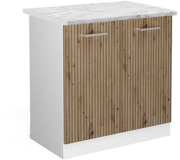 VICCO Sp&uuml;lenunterschrank, Eiche Artisan, Wei&szlig; 80x81.6x60 cm (800000828787)