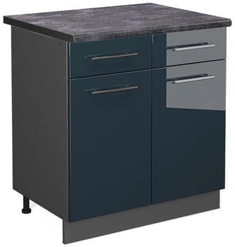VICCO K&uuml;chenunterschrank, Dunkelblau, Anthrazit 80x82x60 cm (800000828379)