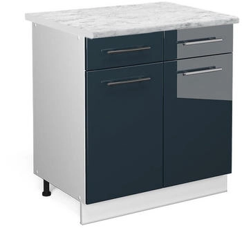 VICCO K&uuml;chenunterschrank, Dunkelblau, Wei&szlig; 80x82x60 cm (800000829433)