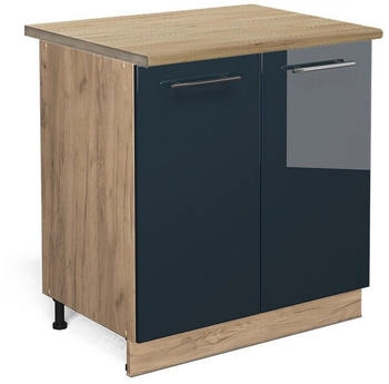 VICCO Unterschrank, Dunkelblau, Eiche Wotan 80x82x60 cm (800000873009)