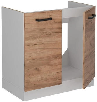 VICCO Sp&uuml;lenunterschrank, Eiche Wotan, Wei&szlig; 80x81.6x46 cm (800000861482)